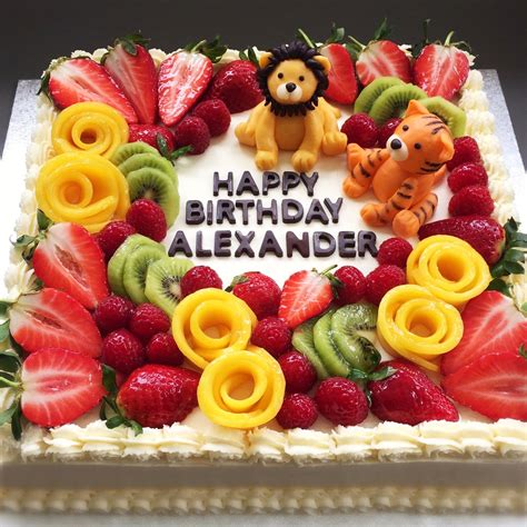 Birthday Cake Decorated With Fresh Fruit Downsdavis