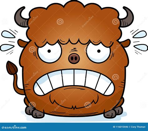 Scared Cartoon Bison Stock Vector Illustration Of Frightened 116015446