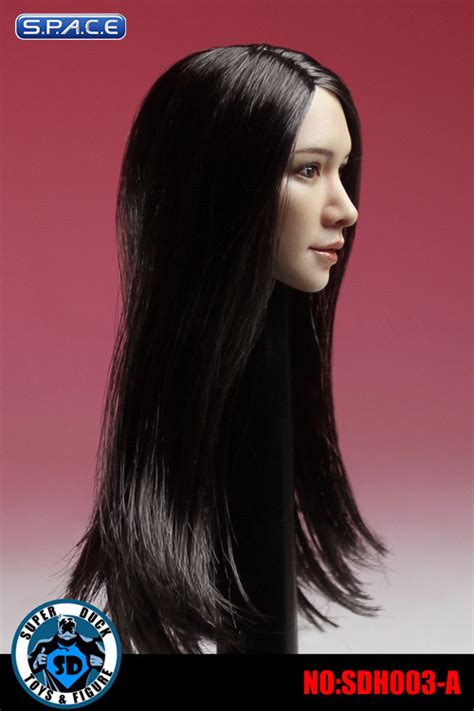 1 6 scale female head sculpt black hair