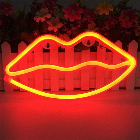Lips Neon Signsled Lips Sign Shaped Decor Neon Night Lightwall Decor