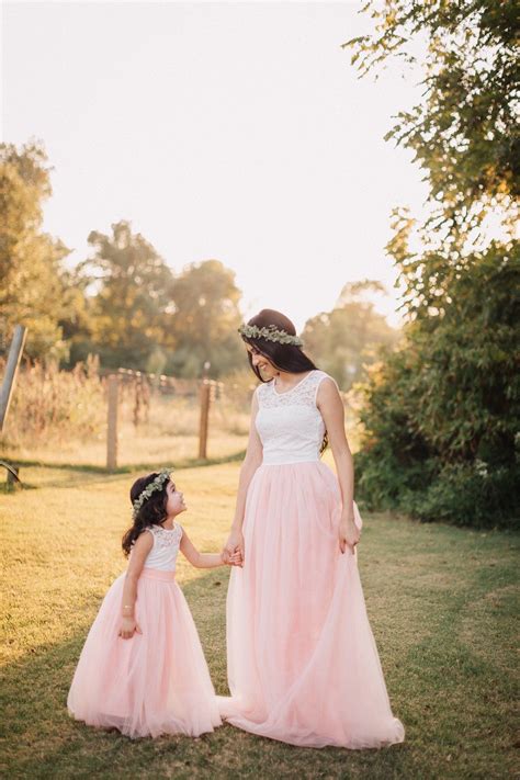 Blush Pink Mother Daughter Matching Tutu Lace Dresses Tulle Etsy