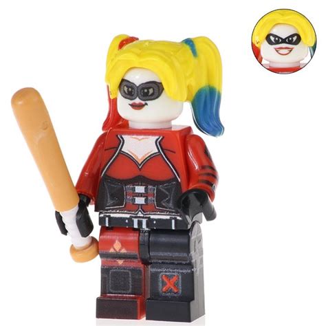 minifigure harley quinn with bat dc comics super heroes compatible lego building blocks toys