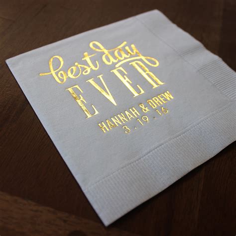 Custom Best Day Ever Party Napkins Personalized Wedding