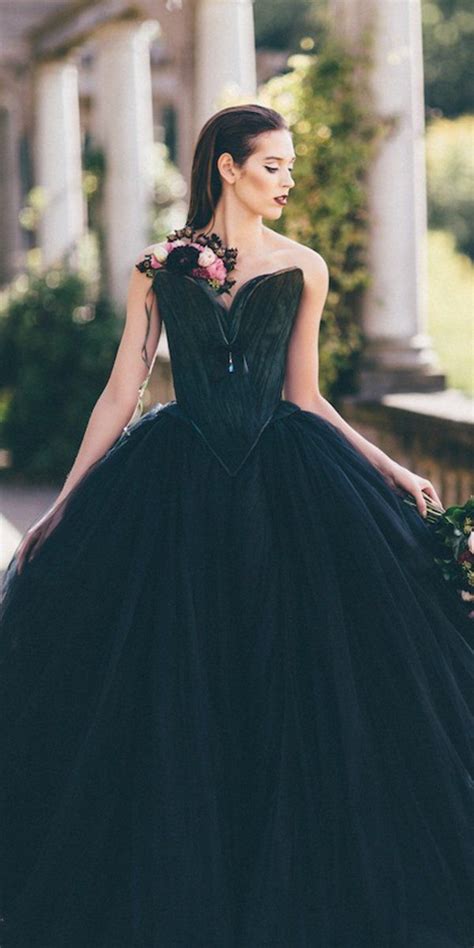 24 Black Wedding Dresses With Edgy Elegance Ball Gown Wedding Dress