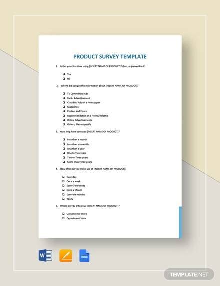 Free 8 Sample Product Survey Templates In Pdf Ms Word