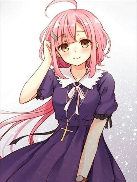 Cute Moe Girl With Pink Hair And Classic Dress Manga Girl The Manga