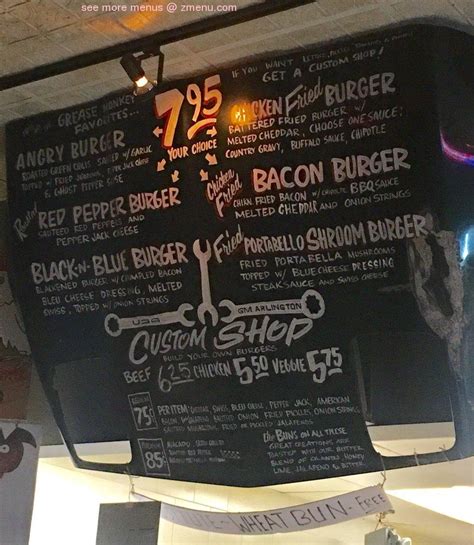 Grease Monkey Service Menu