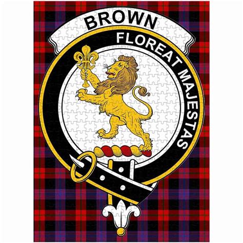 Scottish Brown Clan Crest Tartan Jigsaw Puzzle