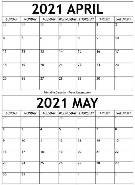 Pick April May 2021 Best Calendar Example