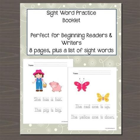 9 Page Printable Instant Download Booklet With Cute Pictures And Very