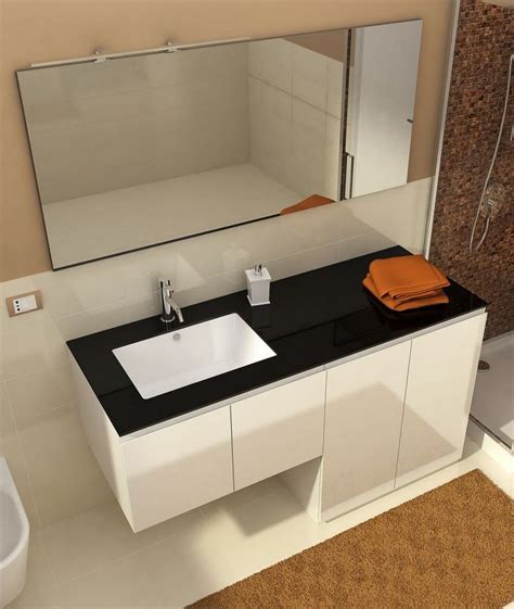 mobile bagno con porta o copri lavatrice vip3 da 160 cm bianco lucido reversibile con cristallo