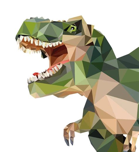 T Rex Dinosaur Low Poly Printable Geometric Wall Art Digital Etsy