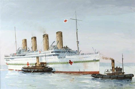 Britannic As A Hospital Ship Maritime Painting Maritime Art Titanic