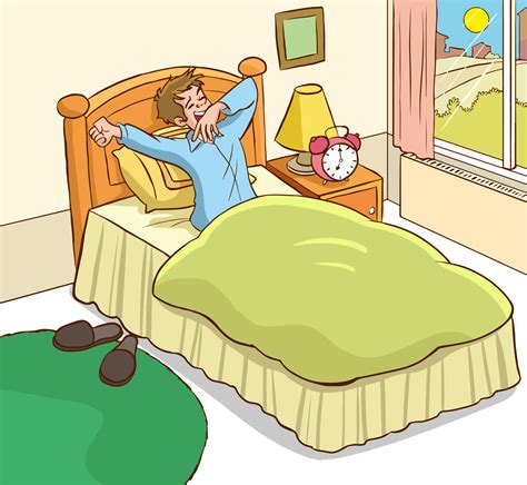 Man Waking Up In The Morning Yawning Cartoon Vector 21592961 Vector Art