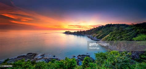 Sunset At Laem Phrom Thep Cape Phuket Thailand High Res Stock Photo
