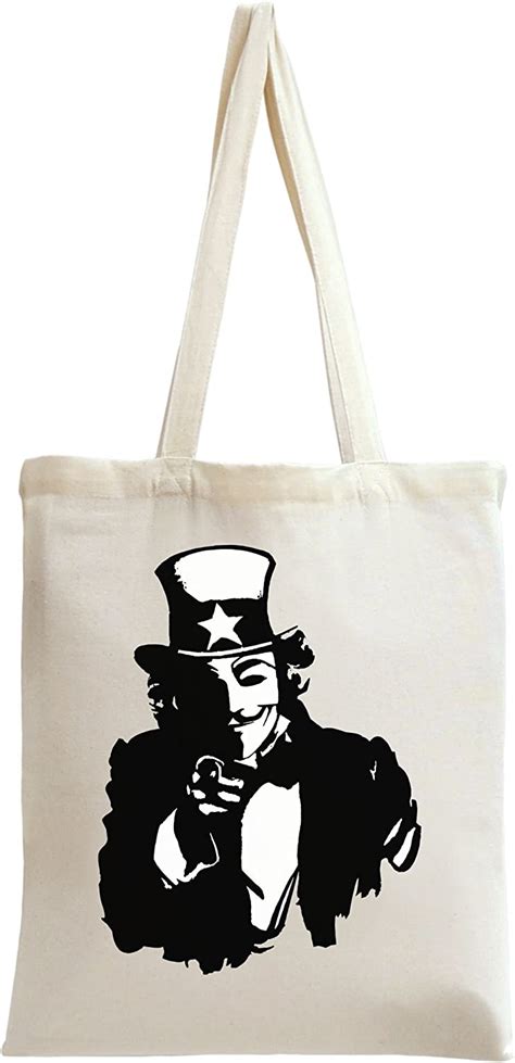 Anonymous Uncle Sam Stencil Tote Bag Home And Kitchen