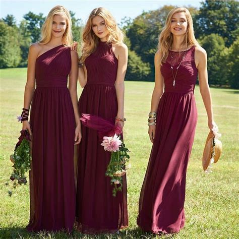 55 Burgundy Bridesmaid Dresses For Fall Winter Weddings Hi Miss Puff