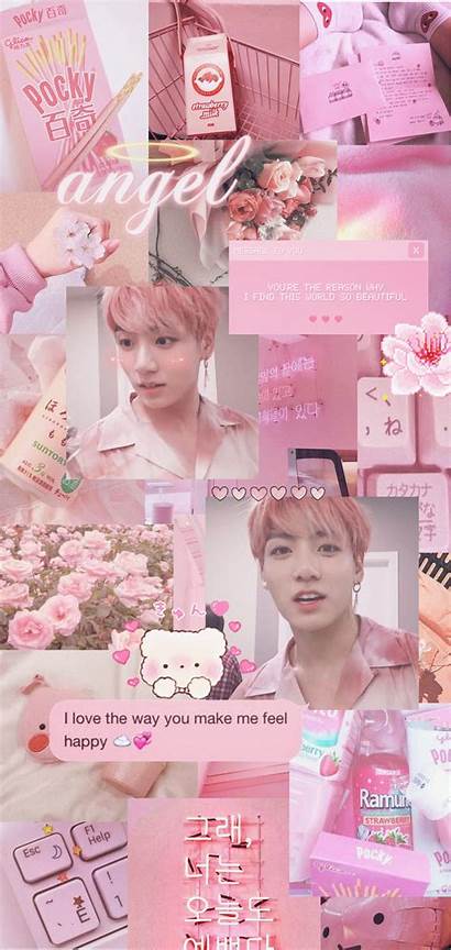 Aesthetic Pink Jungkook Soft Wallpapers Bts Iphone