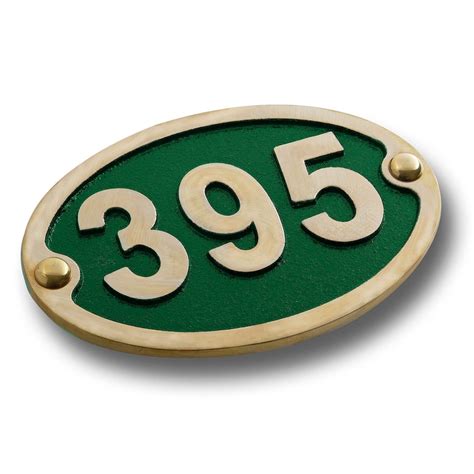 Personalized Brass House Number Plaque Oval House Address Etsy
