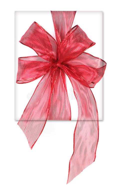 Beautifully Wrapped Red Birthday Or Christmas Pres Stock Image Image