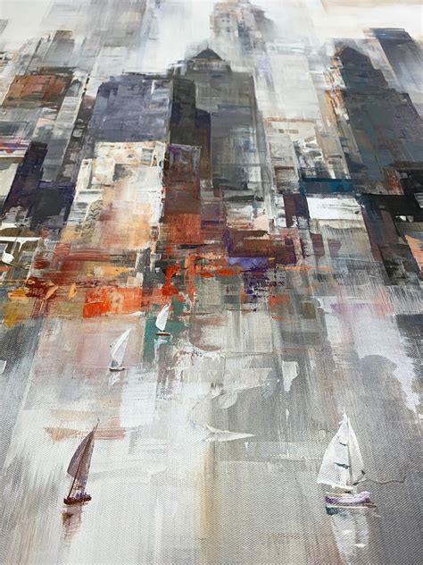 Wilfred Lang New York In Day Acrylic On Canvas Abstract Painting