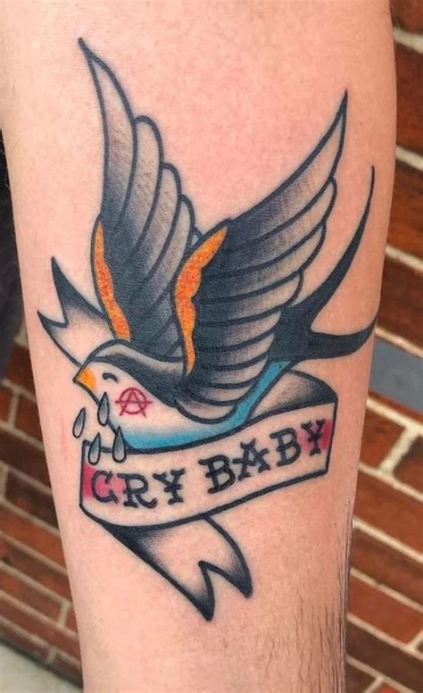 Crybaby Bird Tattoo Lil Peep Tattoos Cool Small Tattoos Traditional
