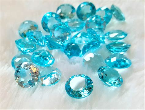 Eliz 2 Pcs Lot Loose Blue Topaz Genuine Large 12 Mm Natural Blue Topaz