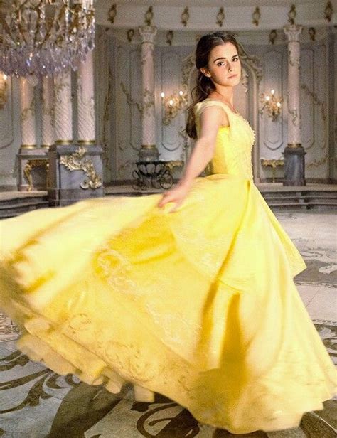 Emma Watson As Belle In Belle S Iconic Gold Ballgown For Disney S Live Action Beauty And The
