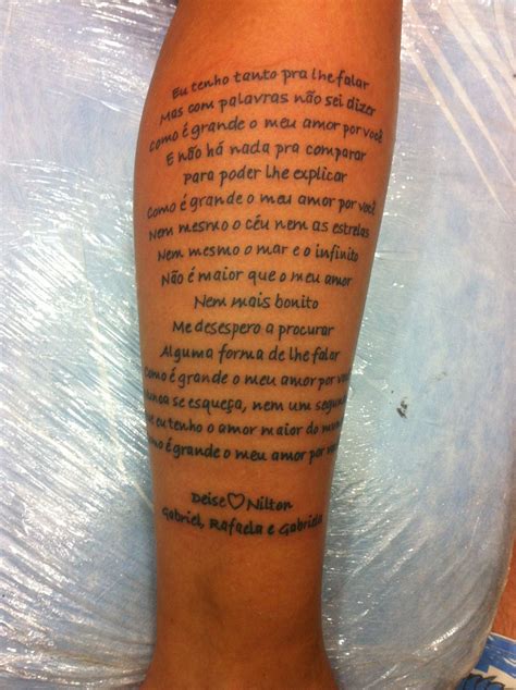 Tatuagem Escrita Letra De Música Bruno Personalized Items Tattoos