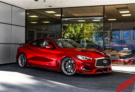 The engine also ditches the traditional external exhaust manifold design used in most other cars for an integrated design that merges the exhaust streams the q60 starts at $51,300; infiniti q60 red sport Archives | STILLEN Garage
