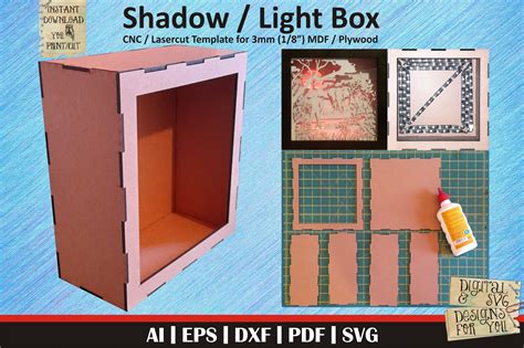 shadow box laser cut files lightbox svg files dxf files for laser lasercut file laser cut vector