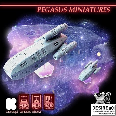 Desire Fx 3d Models 2nd Dynasty Pegasus Starship Miniatures 3d
