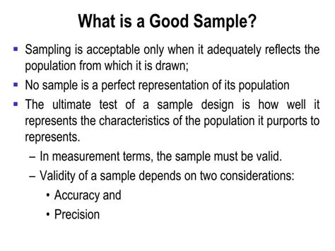 Sample Characteristics Of A Good Sample