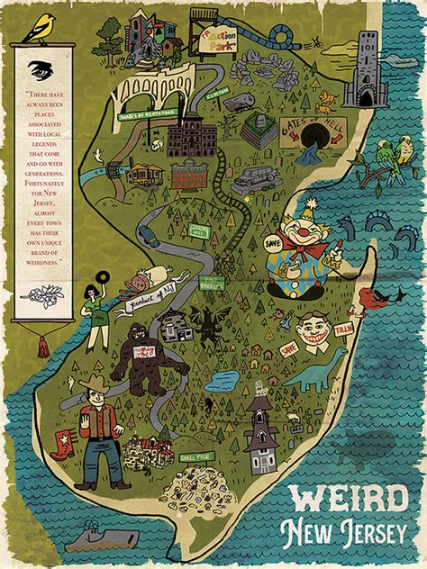 New Weird Nj State Map Poster Weird Nj