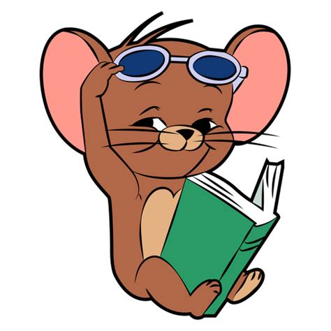 Tom And Jerry Smiling Jerry With Book Sticker In 2021 Cute Cartoon