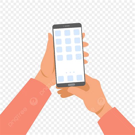 Mobile App Clipart Vector Hand Holding Mobile Phone Social Mobile App