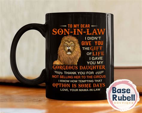Lion To My Dear Son In Law Coffee Mug Son In Law Cafe Cup Etsy
