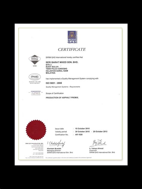 Pembinaan tln sdn bhd 3. License & Certificate | SERI BARAT MIXED GROUP OF COMPANIES