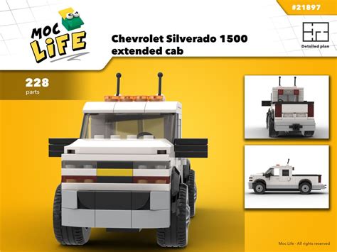 Lego Moc Chevrolet Silverado 1500 Extended Cab By Moclife Rebrickable