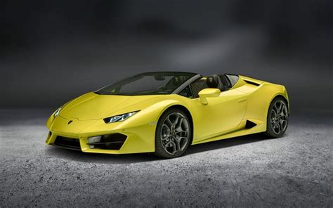 Download Wallpapers Lamborghini Huracan 4k Lp580 2 Spyder Yellow
