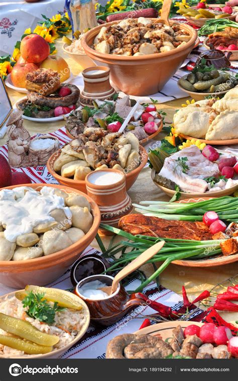 Traditional Ukrainian Food In Assortment — Stock Photo © York010 189194292