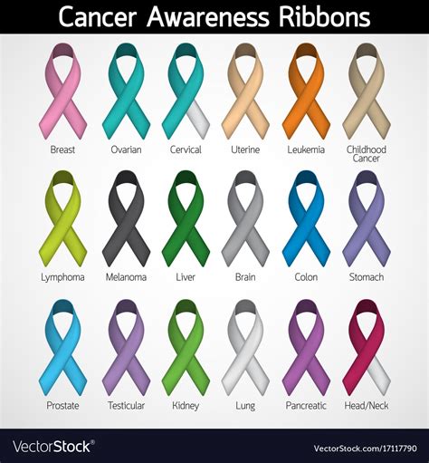 Cancer Awareness Ribbons Icon Royalty Free Vector Image
