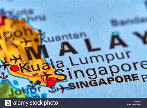 Kuala Lumpur Capital City Of Malaysia On The World Map Stock Photo