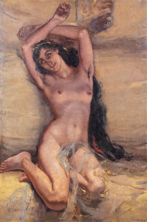 Charles Hermans Nude Oil On Canvas W X H Cm