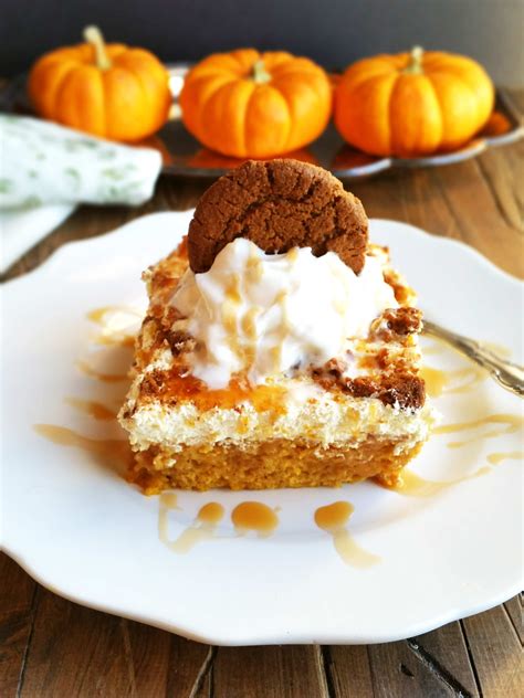 Salted Caramel Pumpkin Poke Cake 3 Yummy Tummies