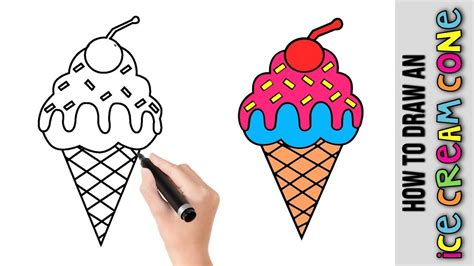 How To Draw Ice Cream Cone Step By Step At Drawing Tutorials