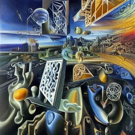 A Hd Surrealism Painting Of 3d Cast Glass Galactic Stable Diffusion