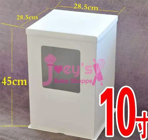 10 Inch White With Window Tall Cake Box Joeys Bake Shoppe