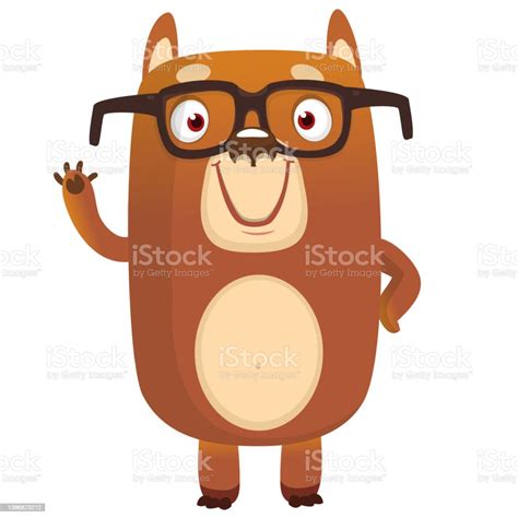 Happy Cartoon Bear Vector Illustration Of Brown Bear Isolated Stock Illustration Download