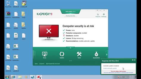 How To Perform A Kaspersky Antivirus Offline Update Youtube